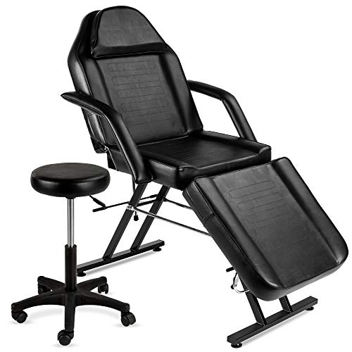 Best Choice Products 71in 3-Section Multipurpose Massage Bed, Spa & Salon Facial, Tattoo Chair w/Hydraulic Stool, Removable Headrest, Facial Cradle