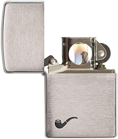 Zippo Unisex-Adult Pipe Lighter, Brushed Chrome Black Pipe, One Size | Ideal gift for Birthdays, Father's Day, Christmas, Valentine's Day, Weddings