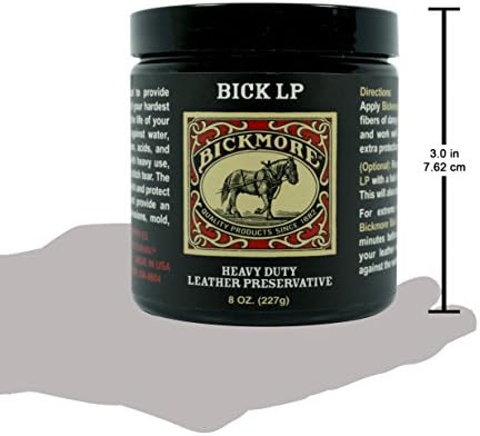 Bickmore Bick LP Leather Conditioner 8 oz, Scratch Repair | Heavy-duty preservative protects, softens and restores dry, cracked leather. Made in USA.