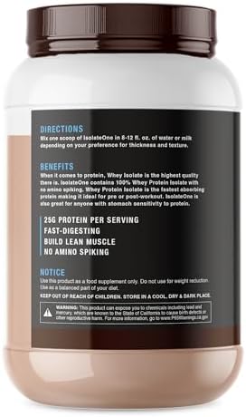 NutraOne IsolateOne Whey Isolate Protein Powder 100% Pure Whey Isolate Powder (Gourmet Chocolate - 2 lbs)