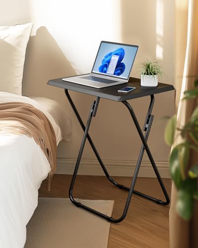 HUANUO Folding TV Tray with No Assembly Required, Black