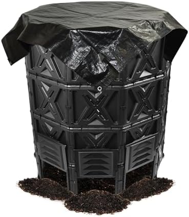 190 Gallon Large Outdoor Compost Bin, 720L Garden Composter with Aeration Vents, BPA-Free PP Panels, Modular Structure with Bottom Access Door and Lid