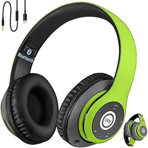 iJoy Bluetooth Headphones Over Ear, Wireless and Wired Foldable Headset Built-in Microphone - (Stealth) Adults Kids Men Women - Audifonos Auriculares Inalambricos