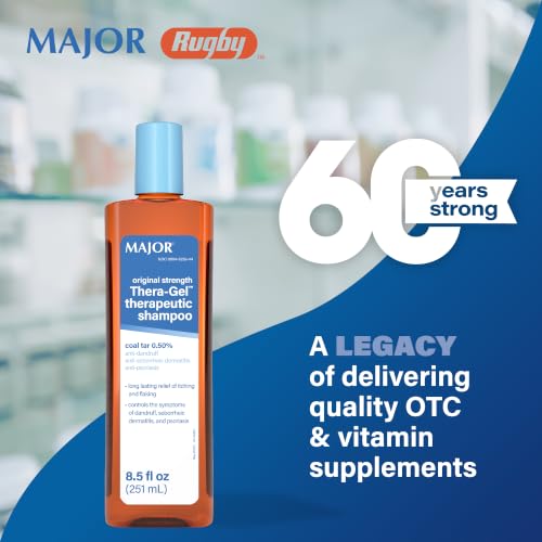Major Thera-Gel Therapeutic Shampoo - Original Strength - Coal Tar 0.50% - Helps Control The Symptoms of Seborrheic Dermatitis, Psoriasis