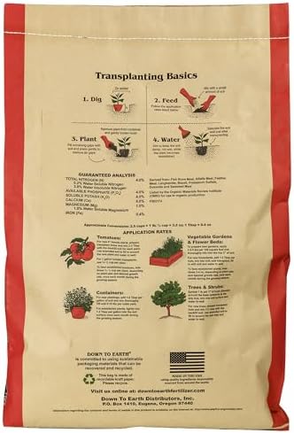 Down To Earth All Natural Fertilizers Organic Vegetable Garden - 25 lb