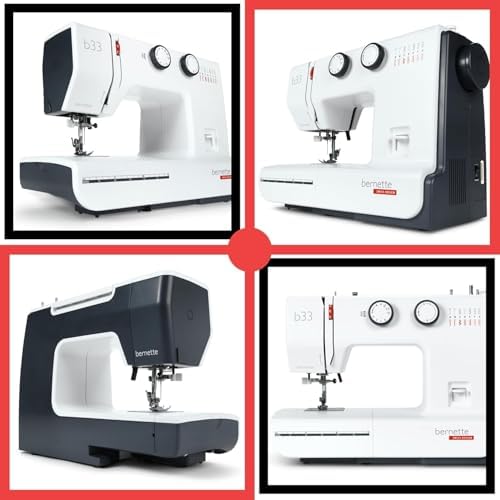 Bernette B33 Swiss-Designed Mechanical Sewing Machine | 15 Stitches, Semi‑Automatic Needle Threader, 5 mm Stitch Width, 2‑Step Presser Foot Lift