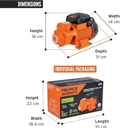Truper Expert 1 HP Electric Peripheral Water Pump