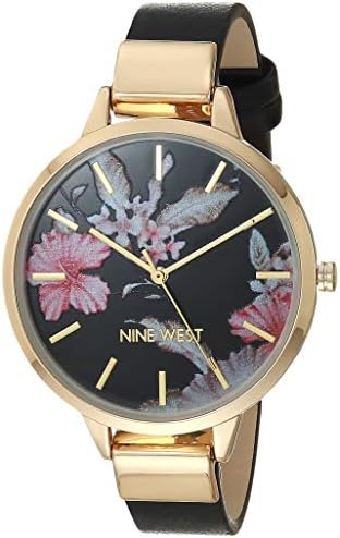 Nine West Women's Floral Dial Smooth Strap Watch
