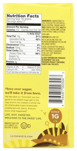 Lily's - Creamy Milk Chocolate Bar 40% Cocoa - 3 oz.