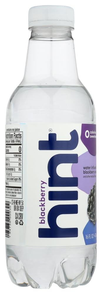 Hint Unsweetened Essence Water, 16 Ounce Bottles (Pack of 6) (Blackberry)