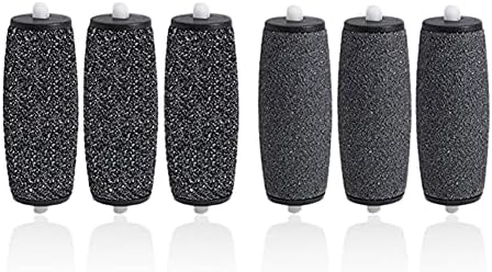 6 Pack Callus Remover Roller,Replacement Roller for Electronic Foot File Refill -3 Extra Coarse & 3 Regular Coarse