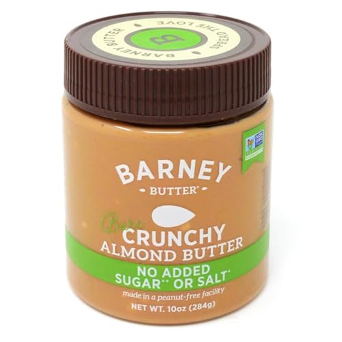 Barney Butter Almond Butter, Bare Smooth, 16 Ounce Jar, No Added Sugar or Salt, Skin-Free Almonds, No Stir, Non-GMO, Gluten Free, Keto, Paleo, Vegan