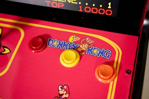 Doc and Pies Arcade Factory Classic Home Arcade Machine - Tabletop and Bartop - 412 Retro Games - Full Size LCD Screen, Buttons and Joystick (Red)