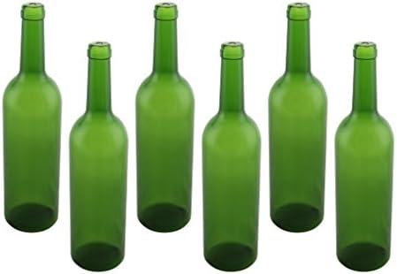 12" Green Plastic Wine Bottle Display Set of 6
