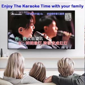 Inandonkod Karaoke Machine KV-V5 Max New Chinese Karaoke Player, with Reverb Wireless Microphone