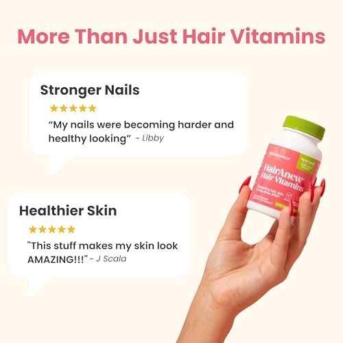 Hair Growth Vitamins for Women & Men - 5000mcg Biotin, 11 Ingredients | Vegan blend with keratin-building nutrients for thicker, fuller hair, plus skin and nail support, 60 capsules