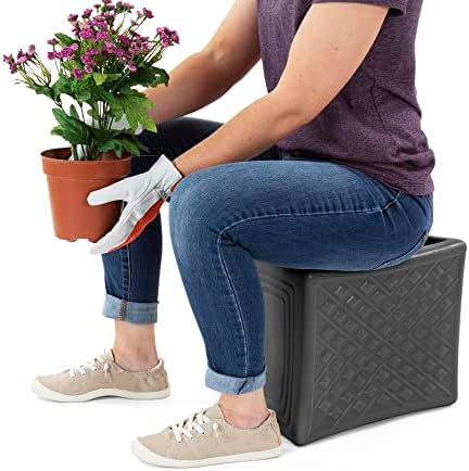 Simplay3 Handy Home 3-Level Heavy Duty Work/Garden Seat - 12" x 15" x 9" - Gray, Made in USA