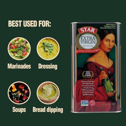 STAR | Extra Virgin Olive Oil | 101 Oz (3 L) Tin | Rich Olive Flavor | Ideal for Family Cooking and Daily Use | Rich Olive Flavor
