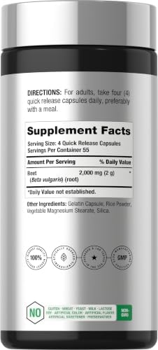 Horbäach Beet Root Powder Capsules | 220 Pills | Herbal Extract