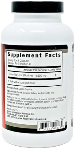 Beverly International Ultra 40 Grass Fed Desiccated Beef Liver, 500 Tabs | 100% Argentine Beef Liver, Golden-Era Secret for Boosting Muscle Growth, Stamina & Performance