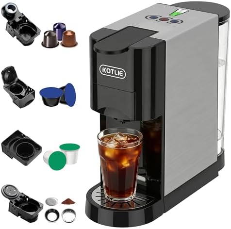 5 in 1 Single Serve Coffee Maker for K-Cup Pods, Nespresso Original, Dolce Gusto, ESE 44mm and Ground Coffee