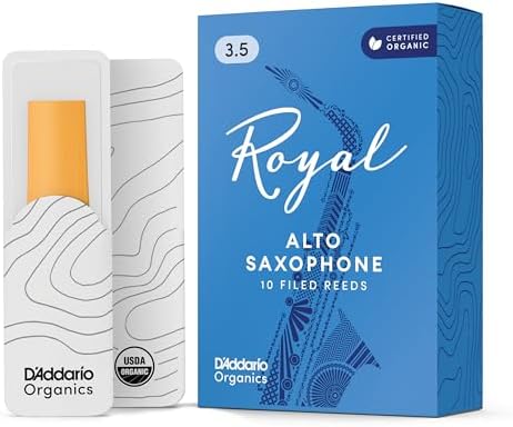 D'Addario Organics Royal Alto Saxophone Reeds Strength 3.5, 10-Pack