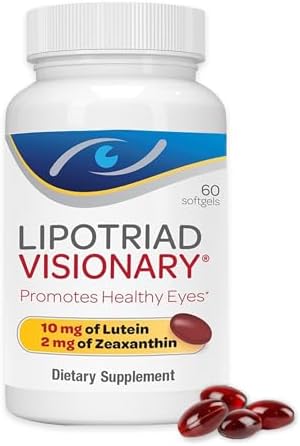Lipotriad Visionary Eye Vitamins, 60 Capsules, 30-Day Supply | Lutein and Zeaxanthin Supplements with AREDS 2 Ingredients to Support Eye Health