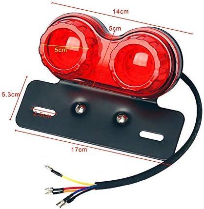 ANKIA 40-LED 40W Motorcycle Tail Light Integrated Running Lamp | Brake&Turn Signal Light with License Plate Bracket for Harly Motorcycle Street Bike Cruiser Chopper (Black)
