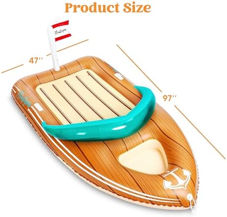 JOYIN Giant Boat Float with Cooler - Inflatable Boat Funny Pool Floats Raft with Reinforced Cooler