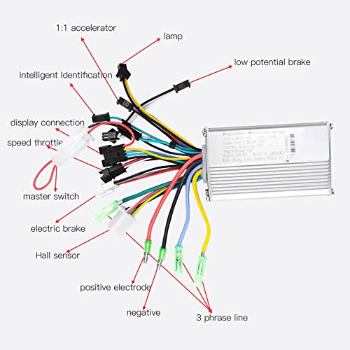 24V-48V Electric Bike Brushless Motor Controller with LCD Display Panel 72V Controller with LCD Scooter Controller Kit (24V/36V 250W/350W)