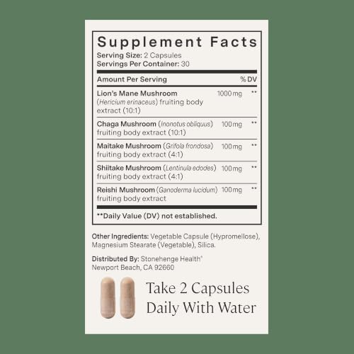 Stonehenge Health Dynamic Mushrooms® | Lions Mane+ Brain, Memory, Focus