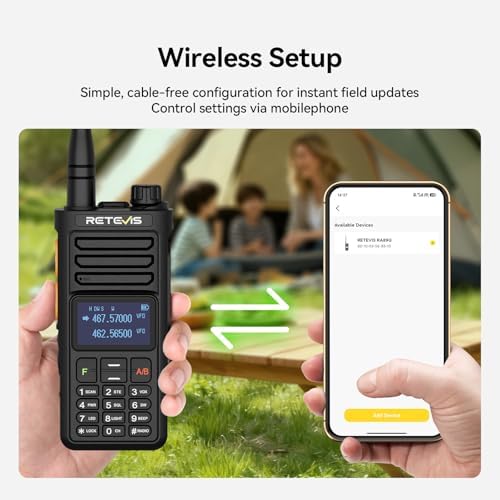 Retevis RA89R Ham Radio with Cross-Band Repeater, Long Range Radio | for Emergency, Survival, with APP Setting, Dual Band, High Power, IP54, Handheld, Long Range, 2800mAh USB-C Rechargeable