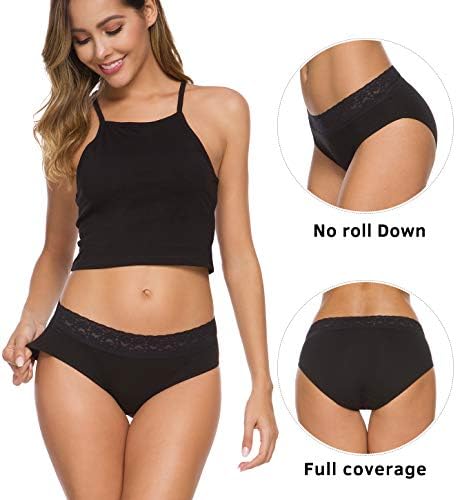 Hipster Panties for Women Underwear Lace Bikini Hip-huggers Panties 5 Pack