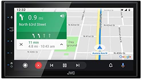JVC KW-V660BT Apple CarPlay Android Auto DVD/CD Player w/ 6.8" Capacitive Touchscreen, Bluetooth Audio and Hands Free Calling, MP3 Player, Double DIN