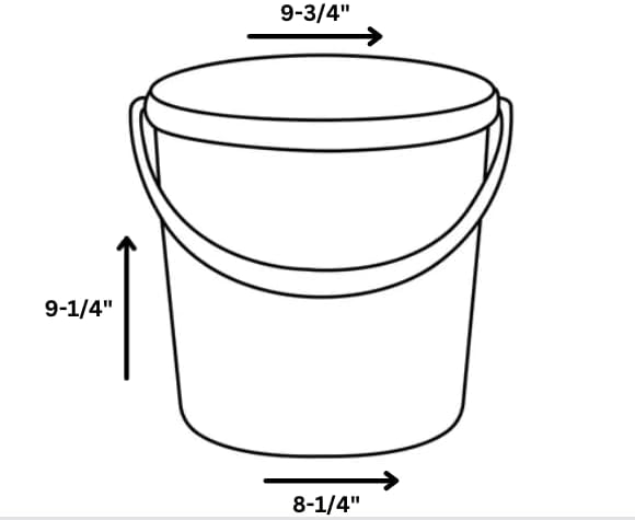 House Naturals 2 Gallon Red Plastic Food Grade BPA Free Made in USA Plastic Bucket Container with Red Screw On Lid - Pack of 3