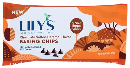 Lily's Sweets, 32% Cocoa Chocolate Salted Caramel Flavor Baking Chips, 9 Ounce