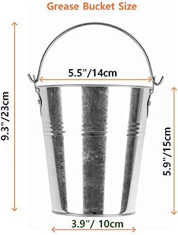 15-Pack Liners & Replacement Traeger HDW152 Drip Grease Bucket for Traeger 20/22/34, Pit Boss, etc Pellets Smoke (Black 15)