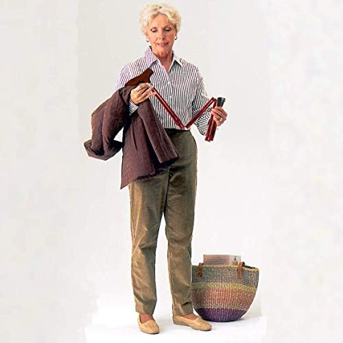 Carex Folding Adjustable Handle Cane with Walnut Handle - Foldable Walking Cane for Women and Men - Adjustable Height (33" - 37")