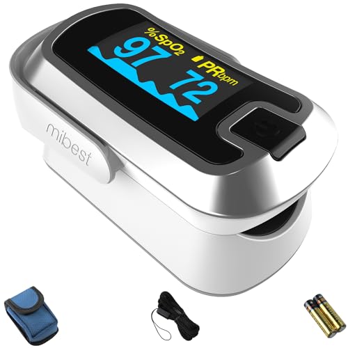 OLED Finger Pulse Oximeter, O2 Meter, Dual Color White/Silver