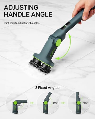 Electric Spin Scrubber Cordless Cleaning Brush | Adjustable Handle and Powerful Motor for Deep Cleaning Bathroom, Tile, Shower