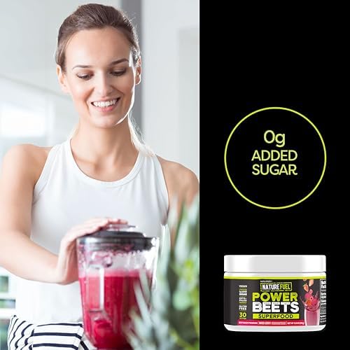SlimFast Healthy Delights Nature Fuel Power Beets Vegan Beet Juice Powder | 0g Added Sugar, Beet Root Supplement, Beetroot, Mixed Berry, 30 Servings