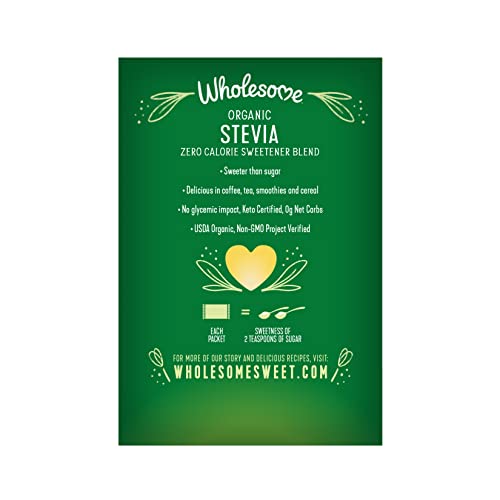 Wholesome Sweeteners Organic Stevia Packets, 75 Count, 1 Case, (Packaging May Vary)