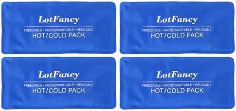 LotFancy Ice Pack for Injuries, Pack of 2, Reusable Hot Cold Pack for Therapy, Cooling or Heating Pad for First Aid, Back Shoulder Neck Head Feet Pain Relief, 11 x 5 Inches