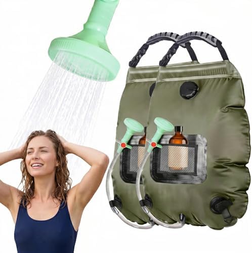Solar Shower Bag | 5 Gal/20L Solar Heating Camping Shower Bag | Removable Hose | On-Off Switchable Shower Head | Ducha Portatil | Traveling Shower | Portable Shower for Beach Swimming, Hiking