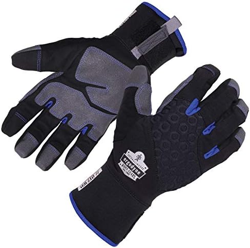 Ergodyne unisex adult Reinforced Thermal Waterproof Winter Work Gloves, Black, Large Pack of 1 US
