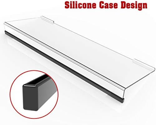 KOTEMON Acrylic Tilted Computer Keyboard Stand for Ergonomic Typing, Keyboard Tray Holder with Silicone Non-Slip Case, Black