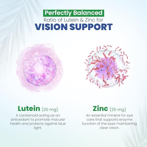 AREDS 2 Eye Vitamins - Lutein and Zeaxanthin for Macular Health, Bilberry