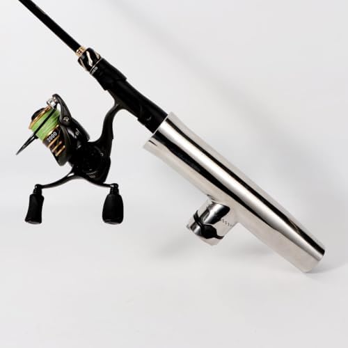 2PCS Stainless Tournament Style Clamp on Fishing Rod Holder for Rails, Rail Mount Rod Holder