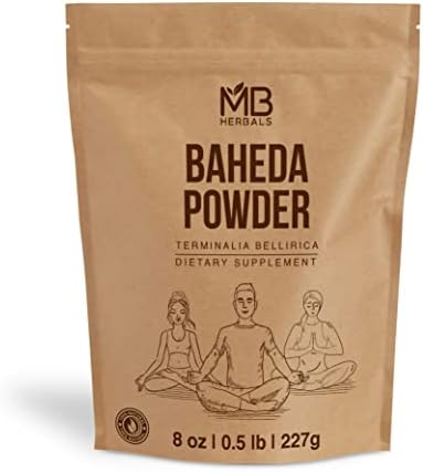 MB Herbals Baheda Powder 227 Gram / 8 oz | Bhibhitaki | Terminalia bellirica | Beleric Myrobalan