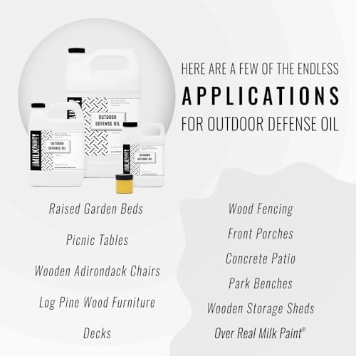 Real Milk Paint, Wood Finish for Outdoor Furniture Gallon Outdoor Defense Oil, Sealer, Protector with Tung Oil for Finishing Fence, Deck, Cedar Garden Bed